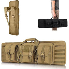 REHOOF Tactical rifle case, weapon case for long guns, shooting bags for rifles, lockable pouches compartments for magazines storage and other tools