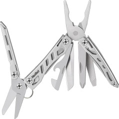NexTool Multitool, Mini Flagship 10 in 1 Multitool Tool, Multifunction Tool with Pocket Knife, Pliers, Can/Bottle Opener, Scissors, Screwdriver/Camping Accessories/Gifts for Men, Silver