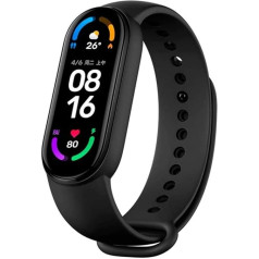 Xiaomi Mi Band 6, 1.56 inch display, smart band, blood oxygen fitness tracker, heart rate monitor, Bluetooth smart band, languages English and Chinese only