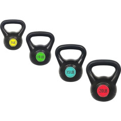 Signature Fitness Wide Grip Kettlebell Exercise Fitness Weight Set, Set of 3 or Set of 4 Kettlebells