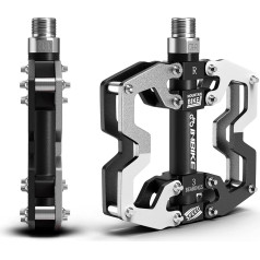 Inbike Flat Bicycle Pedals, Robust and Non-Slip Pedals, Made of High-Quality Aluminium Alloy for Bicycles / Mountain Bikes / Road Bikes, Silver / Blue / Yellow