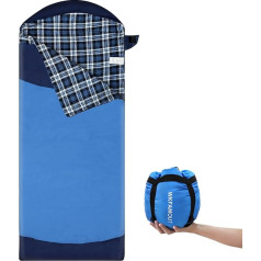 WKFAMOUT Ultralight Sleeping Bag Outdoor Flannel Sleeping Bags Small Pack Size Adult Summer Blanket Sleeping Bag Machine Washable for Camping Travel Hiking Garden Travel