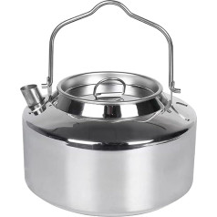 ZLWENA 1.2L Camping Stainless Steel Tea Kettle Outdoor Hiking Picnic Pot Kettle for Coffee Portable for Camping Bushcraft and Travel
