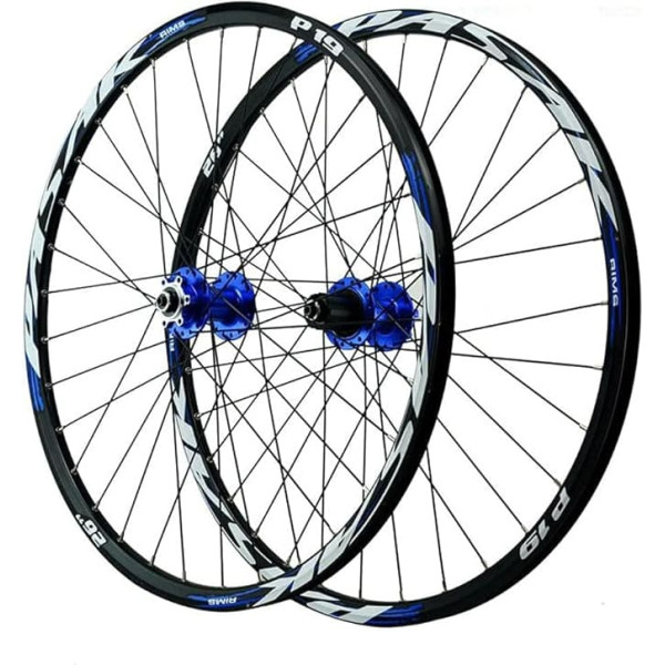 LvTu Mountain Bike MTB Wheelset Front & Rear Wheel 26/27.5/29 Inch Alloy Disc Brake Sealed Bearing Bicycle Wheel 7-12s Cassette 32H Rim (Color : Blue, Size : 27.5 Inch)