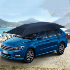 MIRRSSET Universal Car Tent, Car Umbrella Canopy for Outdoor Use, Portable, Foldable, Mobile, Retractable, Car Tent Tarpaulin, for Parking and Camping, 4.2 m, Blue