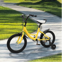 MEELRYD 16 Inch Children's Bikes, Mountain Bike, Cruiser with Mudguard and Reflectors for Girls and Boys (Yellow)