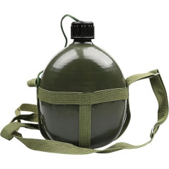 Armee-Wasserflasche, Camping-Wasserkocher, 1,5 l, tragbarer Wasserkocher für Wandern, Reisen und Überleben, leichtes Aluminium mit rutschfestem Gurt und wasserdichtem Deckel