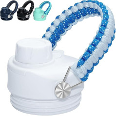 Yeti Replacement Lid for Yeti Lid, Reflective Paracord Handle Spout Lid for Yeti Top Accessories, 12 Inch 2.4 Oz, 32 Oz, 32 Ounce, Removable Seal and Handle (Reversible), White
