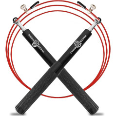 THORXCORE CrossFit Adjustable Skipping Rope High Speed Professional Skipping Rope with Steel Rope, Non-Slip Aluminium Handles, Ergonomic and Durable Design for Fitness