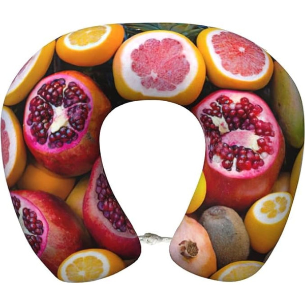 Zhuanyun Reisekissen mit Fruchtbilddruck, klassisch, bequem, Memory-Schaum, Reisekissen, Kopfstütze, weiches Kissen
