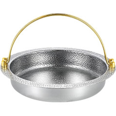 Sharplace Sukiyaki Pan Hub Pot Japanese with Handle Stainless Steel Universal Hanging Cooking Pot Sukiyaki Hub Pot for Camping Hiking S