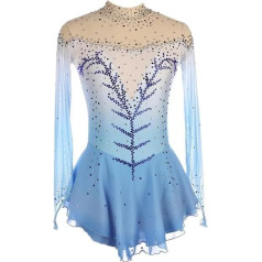 PONNYC Figure Skating Costumes for Women Figure Skating Dress with High Elasticity for Girls Artificial Gymnastics Jersey Winter Sports Outfit with Shiny Rhinestones