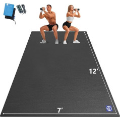 Extra Large Exercise Mat 2.1x3.5x7mm High Density Exercise Mats for Home Gym Flooring Non Slip Extra Thick Durable Ideal for Plyo MMA Jump Rope Shoe Friendly