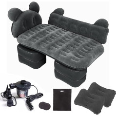Sadodo Inflatable Car Air Mattress, SUV Inflatable Mattress for Camping in the Car, with Electric Pump, 2 Cushions, Car Foot Pads, Car Mattress Boat for Travel, Camping, Car Bed, Outdoor Activities