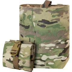 Drlmeio Tactical Foldable Molle Dump Pouch, 500D Nylon Throw Bag, Magazine Bag with Quick Release Buckle, Accessories Suitable for Vest, Backpack, Belt