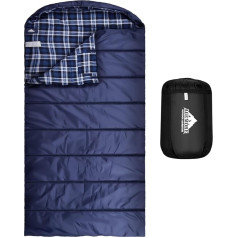 Cotton Flannel Sleeping Bag for Adults, Lightweight and Water Resistant Warm Weather Sleeping Bag with 100% Cotton Lining, Ideal for Camping, Backpacking, Hiking, Travel, Indoor and Outdoor