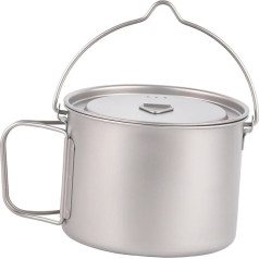 900 ml Outdoor Pot with Lid Outdoor Coffee Mug Cup Hanging Pot for BBQ