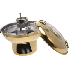 BESPORTBLE Camping Wok Camping Cookware Double Ear Pot Stainless Steel Cookware with Stove Cookware with Spirit Cooker Double Ear Pot Hot Pot Stainless Steel Golden Stainless Steel