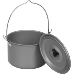 OSOLADY Outdoor Cooking Pot Aluminium Hanging Pot Portable Camping Pot with Lid Camping Cookware Set for Outdoor Cooking Camping Hiking Picnics