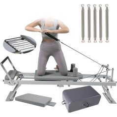 YANDDEA Pilates Reformer für Zuhause Anfänger Faltbare Pilates Maschinenausrüstung Für Zuhause Pilates Reformer Maschine mit Metallfeder für Haus Studio-Training,B