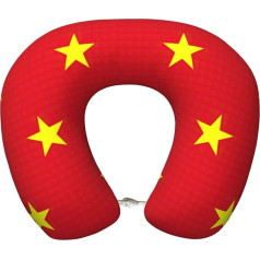 JIUTY Reisekissen mit vietnamesischer Flagge, ideales Memory-Schaum-Nackenkissen, Kopfstütze, weiches Kissen zum Schlafen