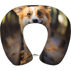 Dwrepo Corgi Reisekissen für Hunde, Memory-Schaum, U-förmiges Nackenkissen für Reisen, tragbar, Kopf- und Nackenstütze, Flugzeugkissen, abnehmbarer Bezug, Nackenkissen, Kopfstütze zum Schlafen,