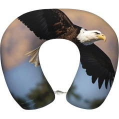 AKDODK Nackenkissen mit fliegendem Adlermuster für Reisen, Memory-Schaum-Reisekissen, tragbares Flugzeug-Zubehör