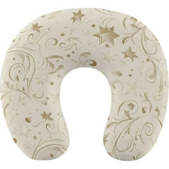NQLYRE Memory Foam Pillow U-Shape Neck Pillow Outdoor with Delicate Swirls Printed Pillow Travel Pillow Sleeping Side Sleeper Pillow Suitable for Airplanes Trains Cars