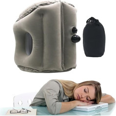Gkumgwo Inflatable Travel Pillow, Travel Pillow for Airplane, Head-Supporting Sleeping Pillow for Long Flights, Inflatable Travel Neck Pillow for Buses, Trains, Planes, Cars