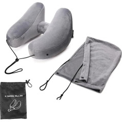 HMRMZBD Neck Pillow, U-shaped Travel Pillow, Inflatable H Pillow, Hooded Nap Pillow, Outdoor Car, Long Distance Aeroplane Neck Pillow