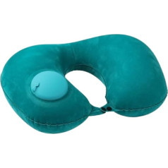 SHCHNA Neck Pillow Car Neck Pillow Travel Inflatable Travel Pillow Flocking Travel Neck Air Pillow Portable Airplane Pillow Travel Essentials (Dark Green)