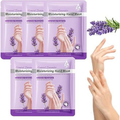 Hand Masks, 5 Pairs of Moisturising Gloves, Hand Care for Dry Ageing Cracked Hands for Women and Men, Exfoliating Hand Masks with Lavender Extract