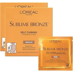 L'Oréal Paris Skincare Sublime Bronze Sunless Tanning Towelettes, Fast-Drying, Streak-Free Self Tanner, 6 ct.