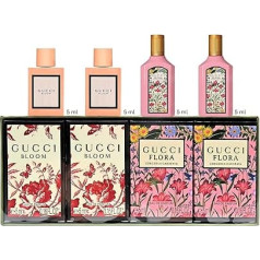 Gucci Perfumes for Women - Pack of 4 Women's Fragrance Gift Set for Women - 2 x Gucci Bloom Perfume for Women 4.5 g and 2 x Gucci Flora Perfume for Women 4.5 g