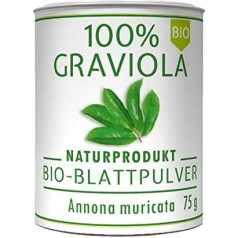 100% Organic Graviola Leaf Powder 75 g Natural Pure without Pesticides and Additives Directly from the German Manufacturer Graviola.de