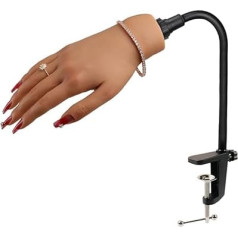 KnowU Practice Hand for Nail Design with Stand Holder, Practice Hand for Gel Nails, Silicone, Fake Hand, Practice Hand for Acrylic Nails, Exercise Training Hand Model Right