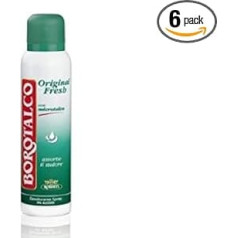 6x BOROTALCO ROBERTS Original Deo Deodorant Spray 150ml 0% Alcohol! 48h!