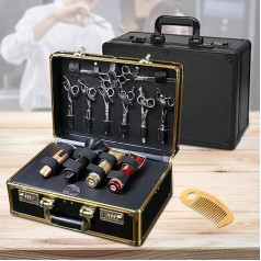 Barber Carry Bag, Hair Trimmer Tool Bag, Organiser Hairdressing Salon Tool, Professional Stylist Case Carry Bag, Hair Trimmer Tool Box for Hairdressing Scissors, Hair Trimmer (Gold)
