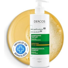 VICHY Anti-Dandruff Shampoo for Dry Hair, Itch-Reducing and Hydrating, with Salicylic Acid, Selenium Disulfide and Vitamin E, Dercos Anti-Dandruff, 390 ml