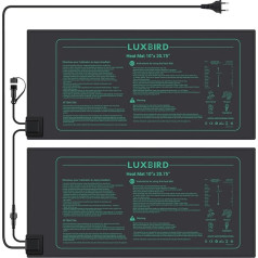 Luxbird Heating Mat for Seedling Germination, Pack of 2 Heating Mats, One to Many Control, Indoor Greenhouse Heat Mat, 21 Watt, IP67 Waterproof, 52.7 x 25.4 cm