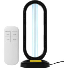 UV Ozone Sterilisation Lamp, Remote Control Disinfectant and Deodorising Table Lamp, Used for Odour and Indoor Air Cleaning, Office and Household Disinfectant Device (Black)