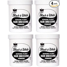 Black & White Genuine Pluko Hair Wax Pomade 200ml x4
