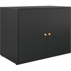 Mobile Portaoggetti da Giardino Nero 100 x 55.5 x 80 cm Polyrattan