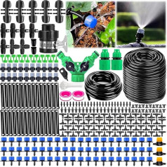 MOYKSRR 387 Pieces Garden Irrigation System, 15 m + 55 m Irrigation Kit, Automatic Irrigation Kit, Drip Irrigation Irrigation System, DIY Garden Watering for Plants, Garden, Greenhouse, Flowers