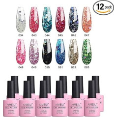 Aimeili UV LED Gel Polish Multicoloured Removable Gel Nail Polish Set - 12 x 10 ml