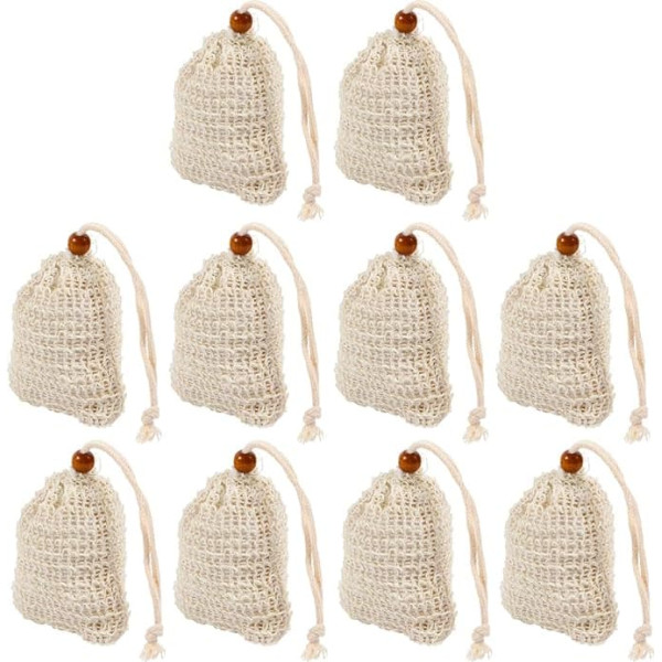 RAZZUM 10 Stücke Seifenschonerhalter Tasche Peeling Mesh Seifenschoner Beutel Schaumnetz Seifenaufbewahrungsbeutel Bubble Maker Net Gesichtsreinigungswerkzeuge Seifenschale