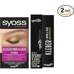 Syoss Eyebrow Kit Eyebrow Colour 6-1 Dark Blonde Level 3 (17 ml) Long Lasting Result & got2b Glue 4 Brows & Edges Waterproof (16 ml) Sweat & Waterproof up to 24 Hours