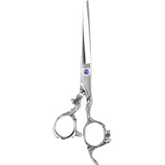 Hairdressing Scissors, 6.9 Inch Stainless Steel Professional Hair Cutting, Cutting and Thinning Hair, Suitable for Families/Pets/Professional Hairdressing Salon (Silver Flat Scissors)