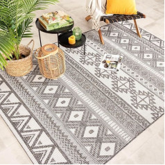 FRAAI Indoor & Outdoor Rug - Summer Beyond Grey 80 x 150 cm - Weatherproof - Polypropylene - Flat Weave - Garden/Patio - Patio - Rug