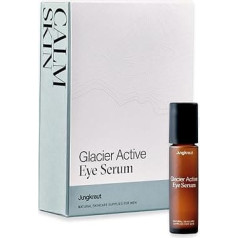 JUNGKRAUT Glacier Active Eye Serum for Men, 10 ml, Natural, Highly Concentrated Serum Against Dark Circles, Puffiness, First Wrinkles, with Hyaluronic Acid and Caffeine, Cooling Roll-On (Vegan)